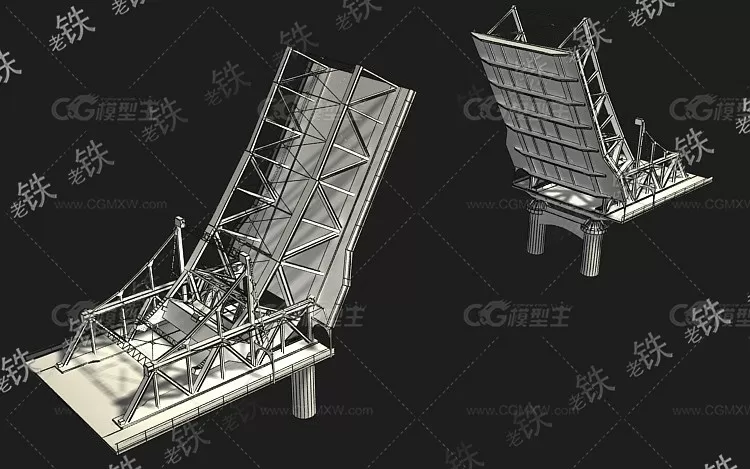 3dmax2011写实钢架桥 可收起来的桥 带动画-2