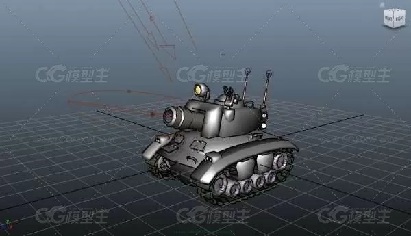 坦克模型带动画 3d模型-1