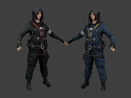 次世代日本女警角色3D模型
