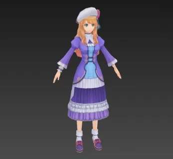 二次元 小美女 3D模型
