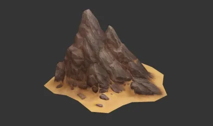 沙 岩石 3D模型