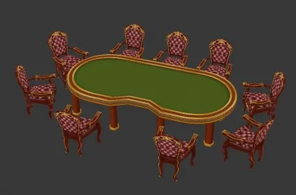 手绘桌椅3D模型