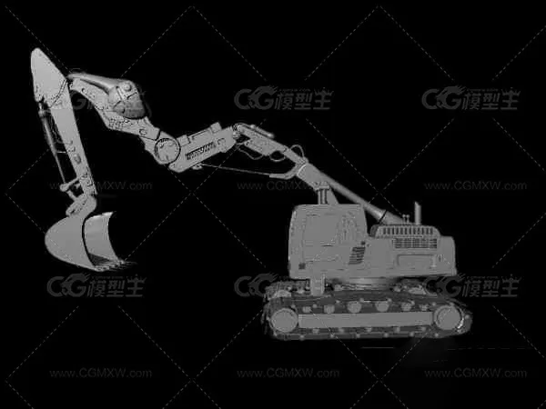 挖土机 CG模型免费下载-1