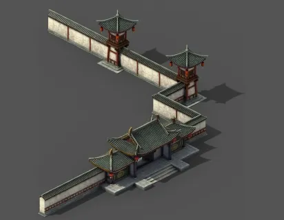 围墙  3d模型