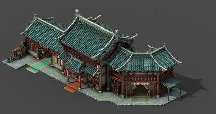 市集  3d模型