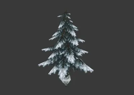 针叶林 松针树 雪树 3D模型