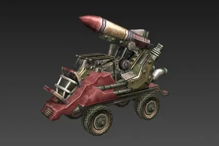 大型高射导弹车 3D模型免费下载