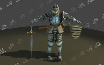 3dmax2011次世代中世纪骑士盔甲铠甲大剑盾牌