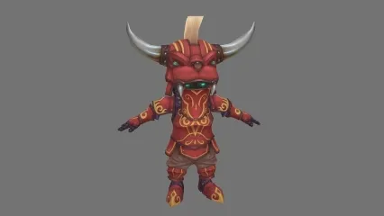 日韩风 红衣蒙面男 3D模型