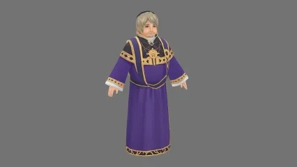 日韩风 神父 3D模型