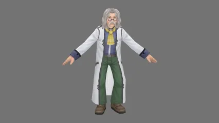 日韩风 研究员 老人 3D模型