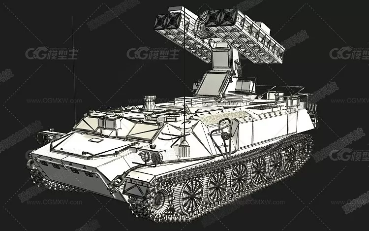 3dmax2011俄罗斯箭-10 SA-13 地空导弹系统 萨姆-13防空导弹-2