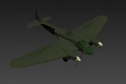 宽叶飞机 3d模型