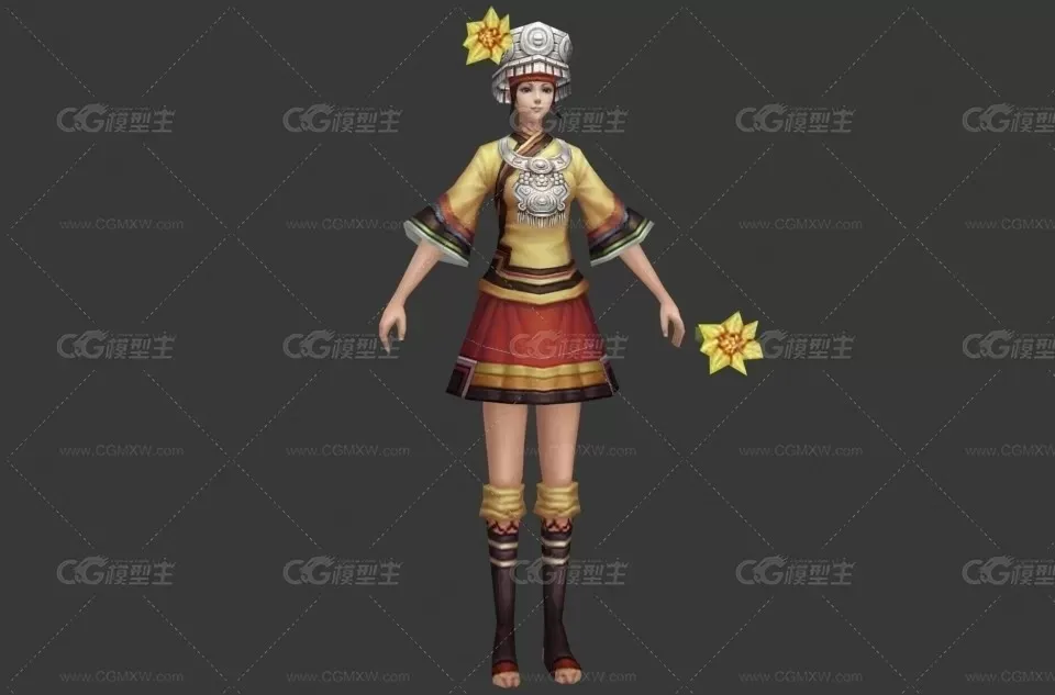 河古镇金沙少女3D模型-1