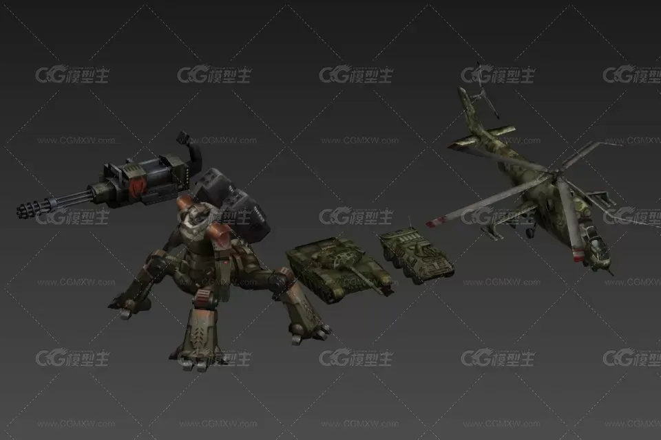 多款武装设备 3d模型-1