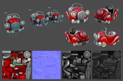 次时代 Q版汽车 3D模型