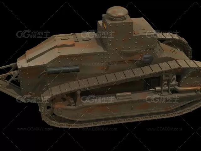 法国轻型坦克 3D模型-1