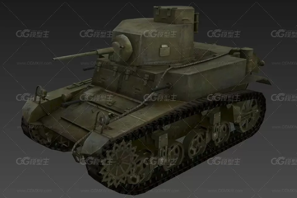 美国轻型坦克 3D模型免费下载-1