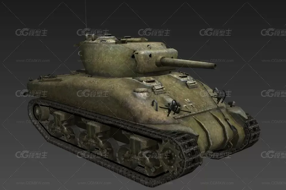 美国中型坦克 3d模型-1