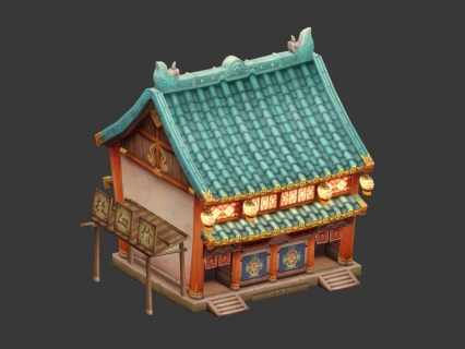 Q版 房屋 建筑 3D模型