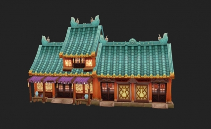 Q版 房屋 建筑 3D模型