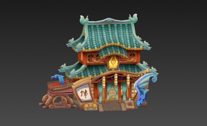 Q版 房屋 建筑 3D模型