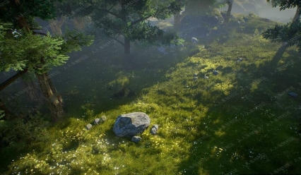 UE4森林户外 逼真草地 地形拓扑环境游戏场景素材