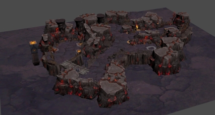 pvp 场景 隔壁 火山 3D模型