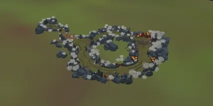 对战 场景 pvp 建筑 山林 3D模型
