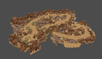 戈壁滩 沙漠 建筑 场景 3D模型