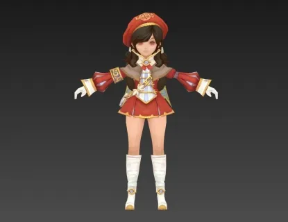 制服 女孩 3D模型
