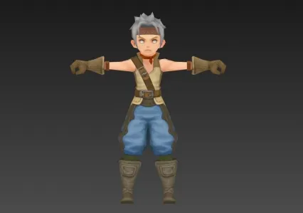 男童 战士 剑客 3D模型