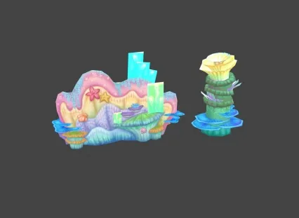海底 装饰 礁石 珊瑚 3D模型