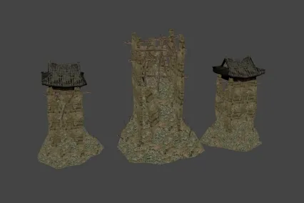 破旧 建筑 3D模型