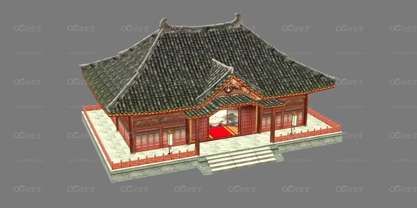 府衙 建筑 场景 3D模型-1