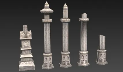 佛 柱子 3D模型