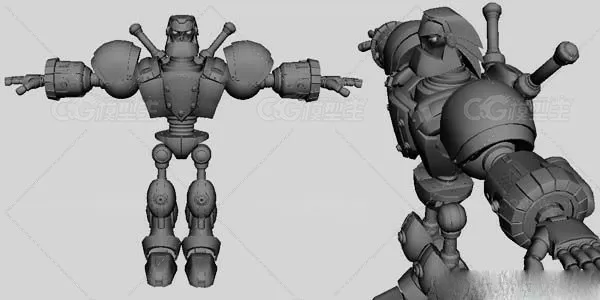 可爱卡通机器人的模型 3D模型免费下载-1