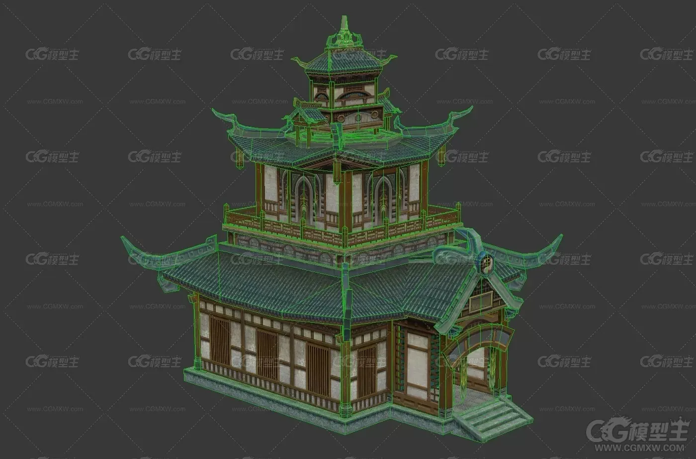 古建筑游戏场景模型-2