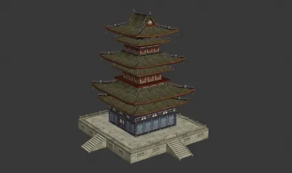 楼阁 建筑 3D模型