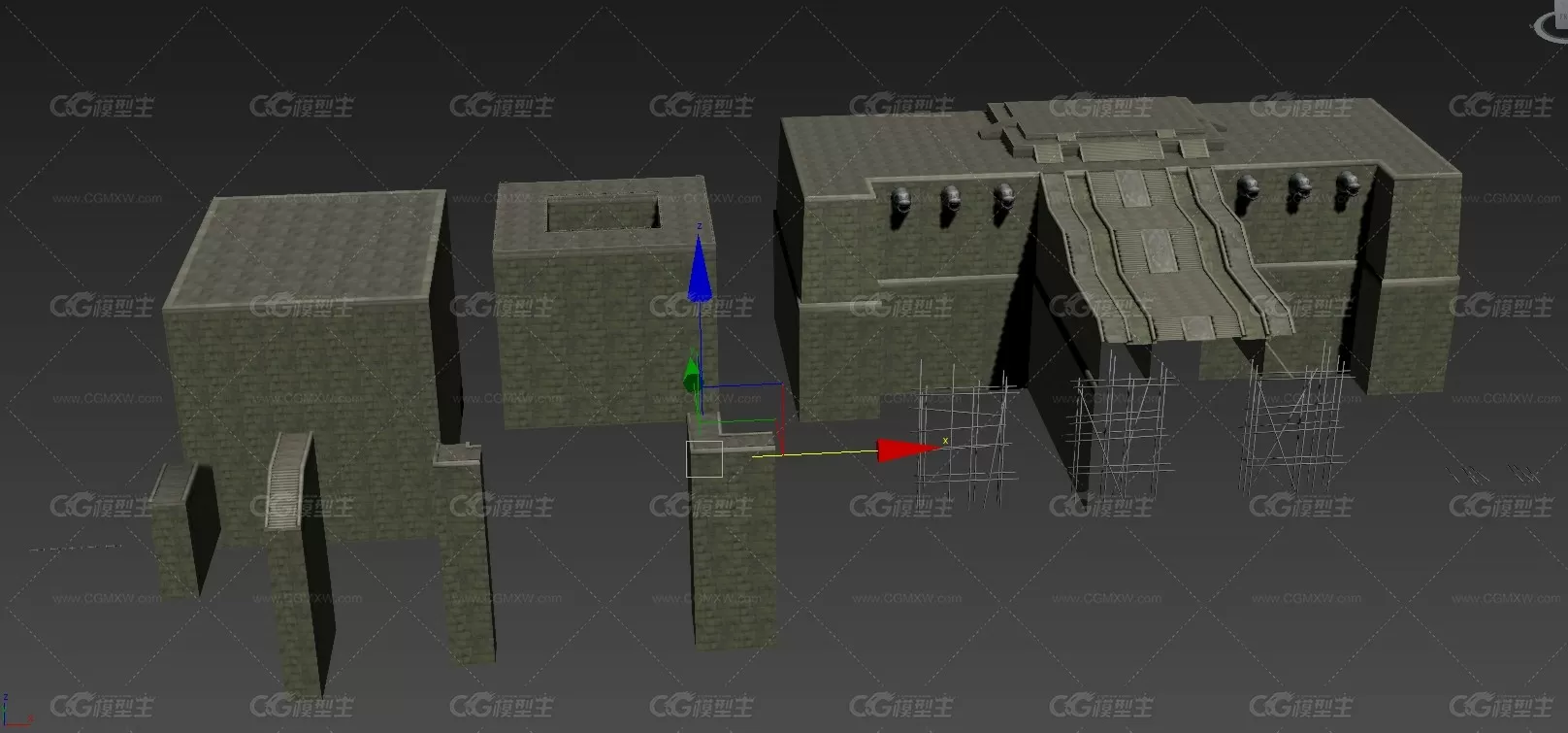 城墙 围墙 栏杆 3D模型-1