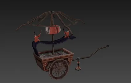 鼓车 马车 3D模型