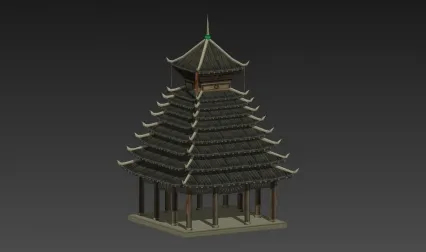 塔 建筑 3D模型
