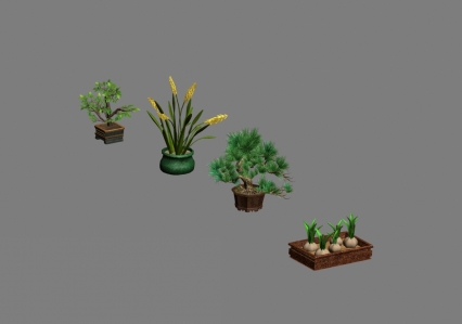 盆栽 植物 3D模型