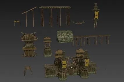 武侠 场景 小集合 建筑 房屋 3D模型