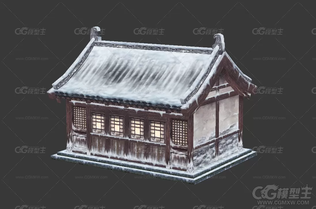 雪景建筑3D模型-1