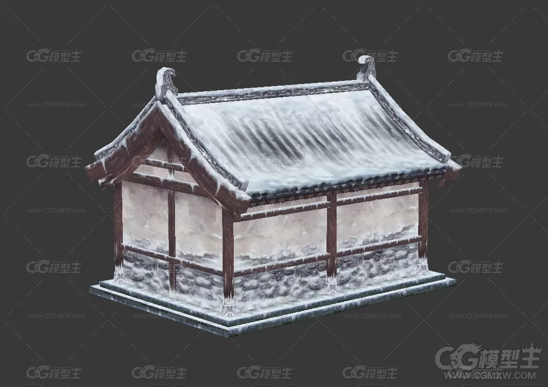 雪景建筑3D模型-2