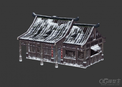 雪景房屋建筑模型