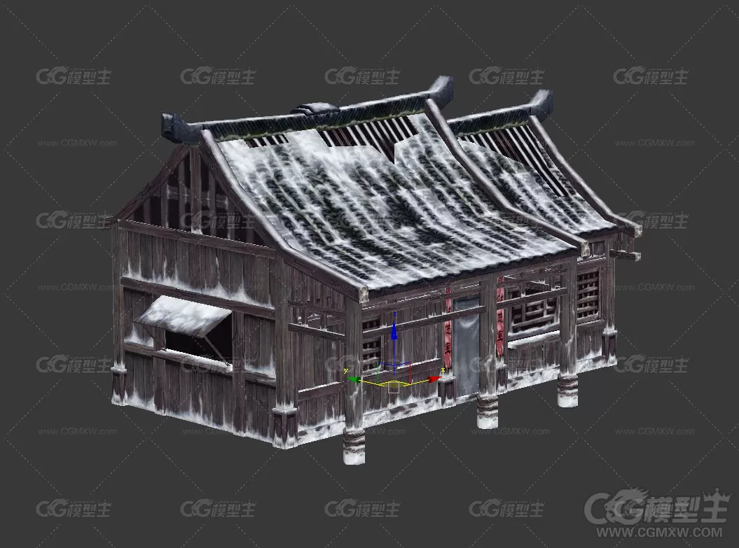 雪景房屋建筑模型-2