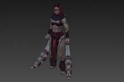 双刀女战士 3d模型