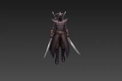 双剑巫男 3d模型